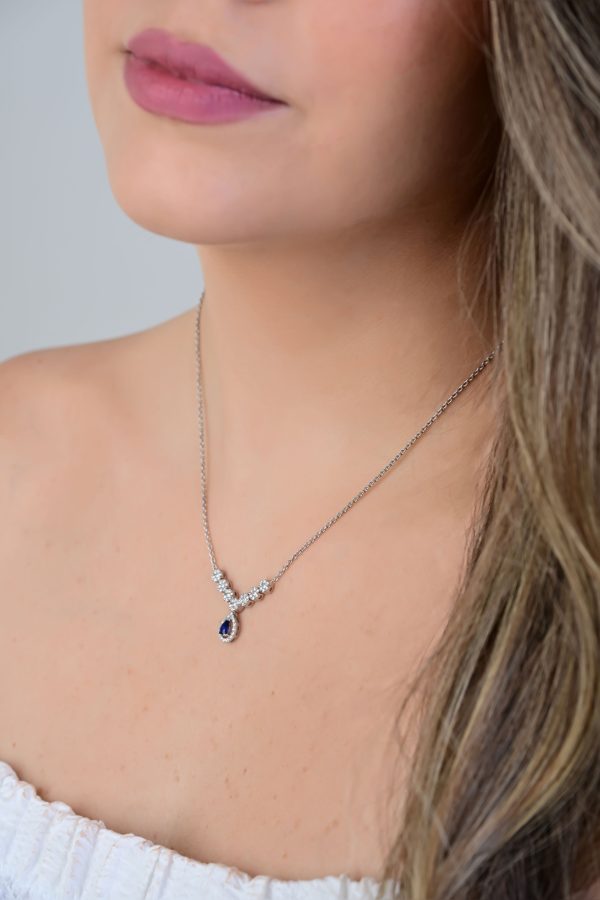 Aura Pear Shape Sapphire Pendant. - Image 2