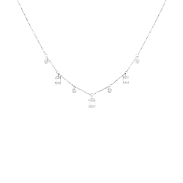 Rectangular Shape Cluster Choker Necklace