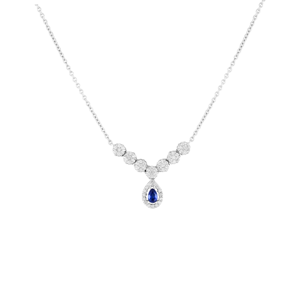 Aura Pear Shape Sapphire Pendant.