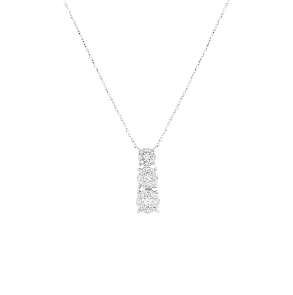 Past , Present, Future Round Shape Diamond Pendant
