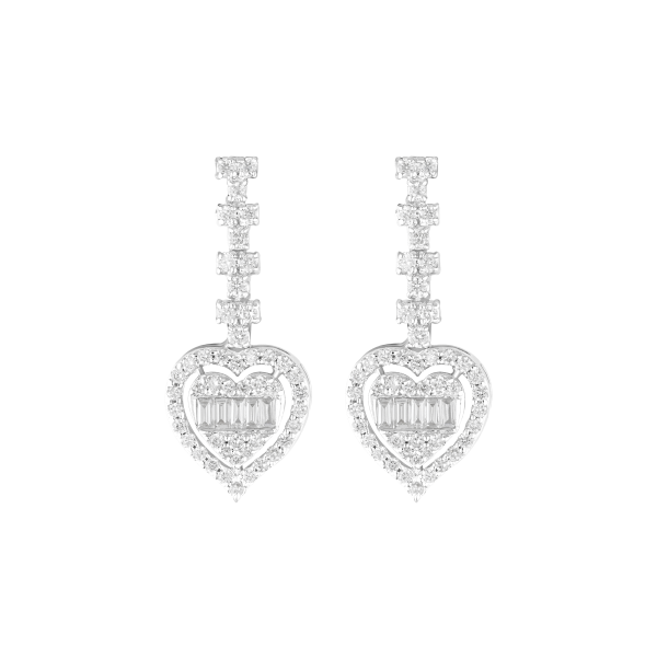 Heart drop earrings